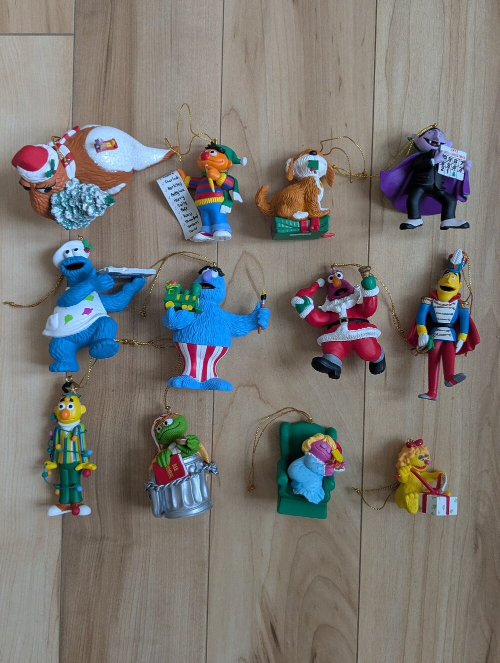 Vtg 12pc Disney Grolier Rare Henson Sesame Street Ornaments No Boxes